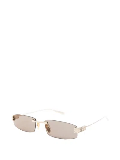 Balenciaga Gossip Rectangular Sunglasses In Gold