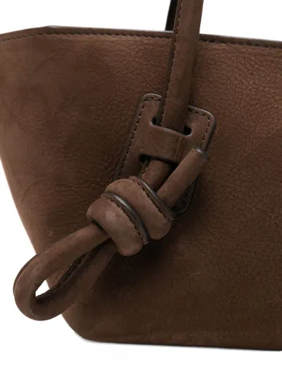 Hereu Medium Fleca Knotted Shoulder Bag In Brown