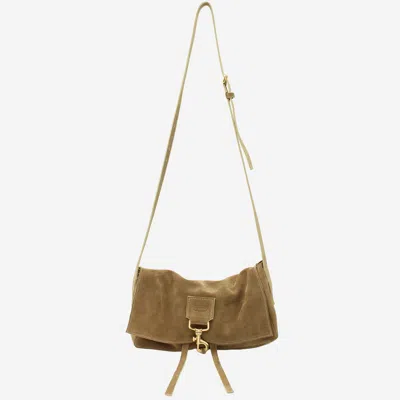 Radica Studio Buttery Suede Bag With Adjustable Drawstring In Brown
