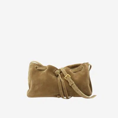 Radica Studio Buttery Suede Bag With Adjustable Drawstring In Brown