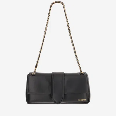 Jacquemus Le Bambino Chaine Nappa Leather Shoulder Bag In Black