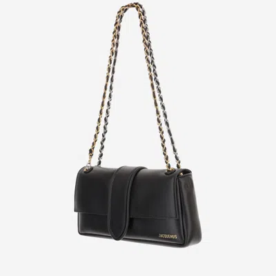 Jacquemus Le Bambino Chaine Nappa Leather Shoulder Bag In Black