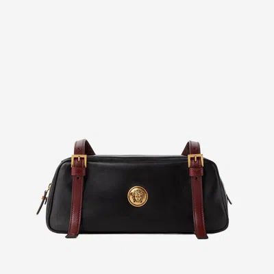 Versace Small Shoulder Bag Lamb And Calf Leather In Black