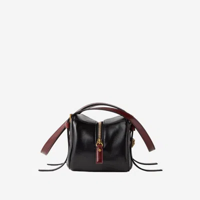 Versace Small Shoulder Bag Lamb And Calf Leather In Black