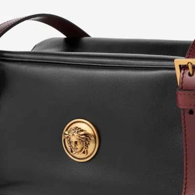 Versace Small Shoulder Bag Lamb And Calf Leather In Black