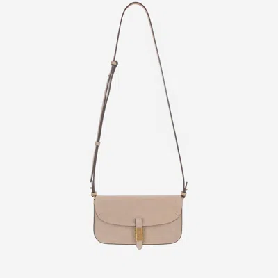 Pinko Medium Saddle Flat Shoulder Bag In Neutral