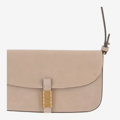 Pinko Medium Saddle Flat Shoulder Bag In Neutral