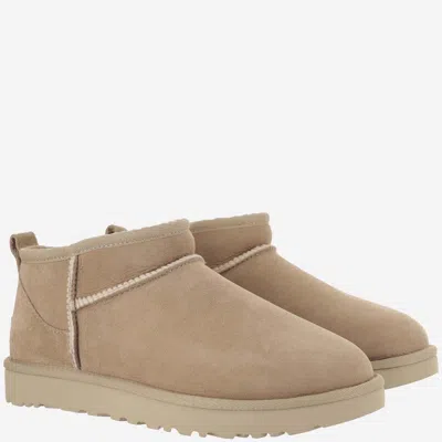 Ugg Classic Ultra Mini Suede Boots For Woman In Neutral