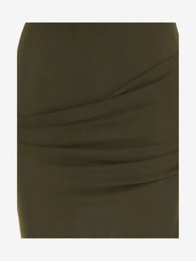 Jacquemus Asymmetric Green Mini Dress With Gathered Details In Green