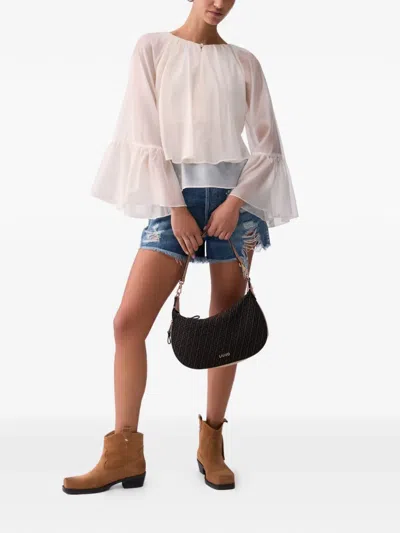 Liu •jo Distressed-effect Shorts In Blue