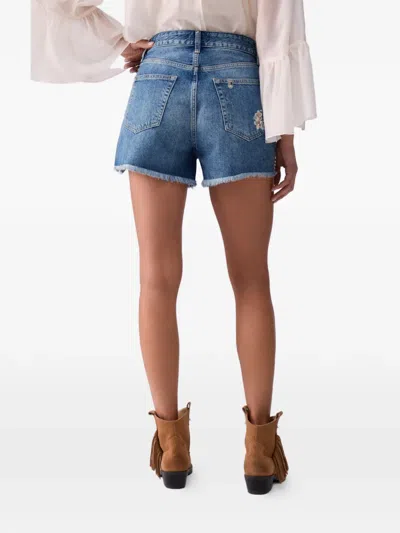 Liu •jo Distressed-effect Shorts In Blue