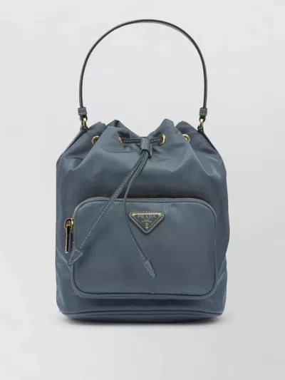 Prada Bucket Bag Adjustable Strap Top Handle In Blue