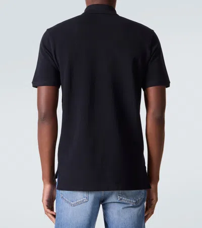 Givenchy Dark Blue Polo Shirt With Logo Embroidery Men In Black
