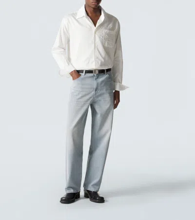 Our Legacy Vast Cut High-waisted Wide-leg Cotton Denim Jeans In Pale Coast Wash Blue