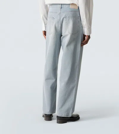 Our Legacy Vast Cut High-waisted Wide-leg Cotton Denim Jeans In Pale Coast Wash Blue