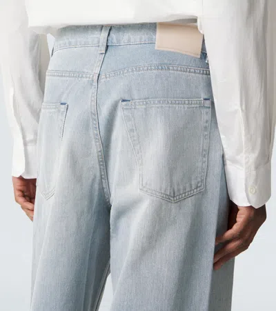 Our Legacy Vast Cut High-waisted Wide-leg Cotton Denim Jeans In Pale Coast Wash Blue