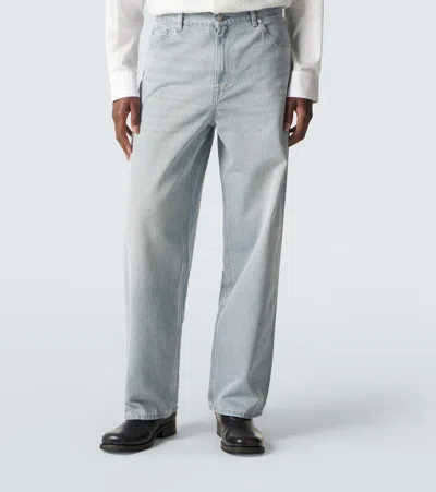 Our Legacy Vast Cut High-waisted Wide-leg Cotton Denim Jeans In Pale Coast Wash Blue