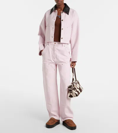 Prada Nubuck Flatform Mules In Brown