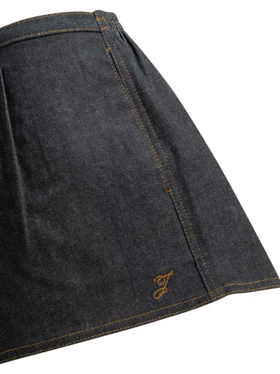 Jacquemus Amelo Shorts Contrast Stitching Elastic Waistband In Blue