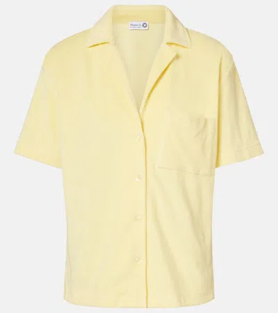 Hunza G Womens Butter Cuban Short-sleeve Terry Toweling Shirt In Yellow