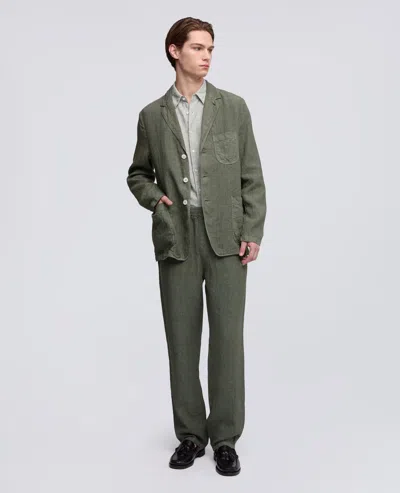 Aspesi Samuraki Linen Blazer In Green