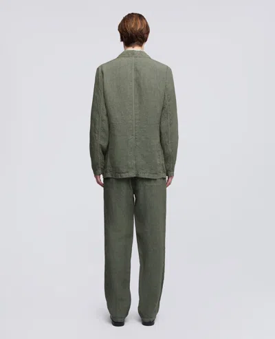 Aspesi Samuraki Linen Blazer In Green
