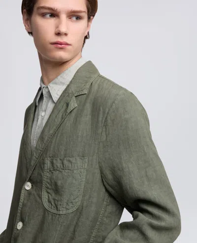 Aspesi Samuraki Linen Blazer In Green