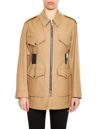 Shop Alexander Wang Jacket With Elasticated Belt In Safari|beige