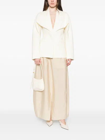 Jacquemus Chale Wool Blend Single Breasted Jacket In White