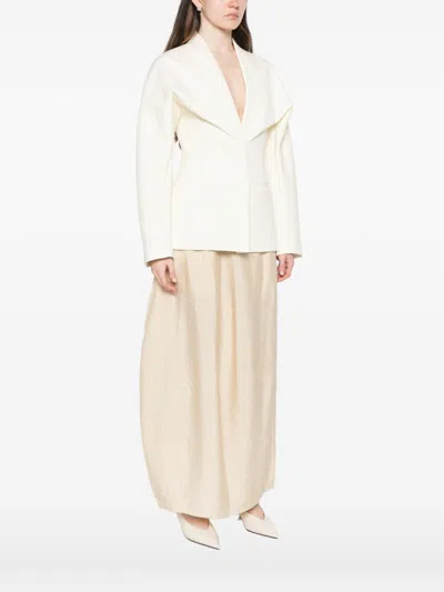 Jacquemus Chale Wool Blend Single Breasted Jacket In White