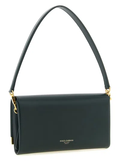 Dolce & Gabbana Marlene Rectangular Shoulder Bag Gold Tone Hardware In Orange