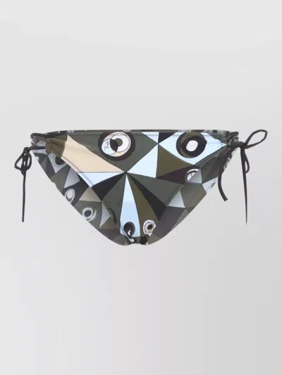 Pucci Geometric Low Rise Polyamide Bikini Bottom In Multi