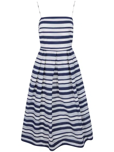 Ralph Lauren Striped Satin Sleeveless Cocktail Dress In Multi
