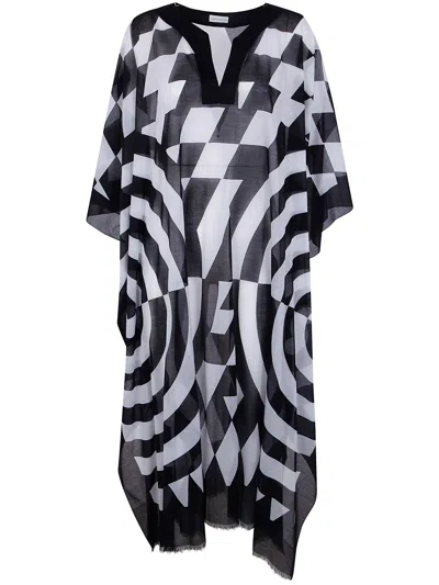 Dries Van Noten Caftan With Print In Black