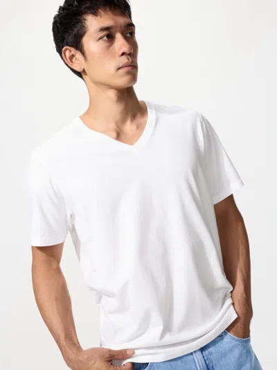 Uniqlo Men's Dry V-neck T-shirt White Large  Us