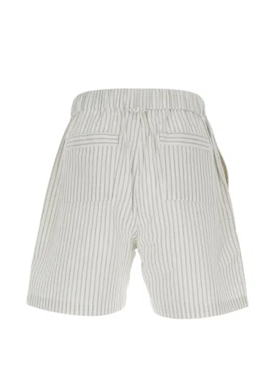 Coor Striped Drawstring Shorts In White