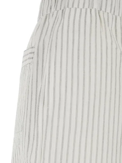 Coor Striped Drawstring Shorts In White