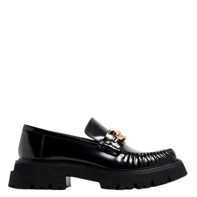 Ferragamo Ingrid Gancini Ornament Moccasin In Black