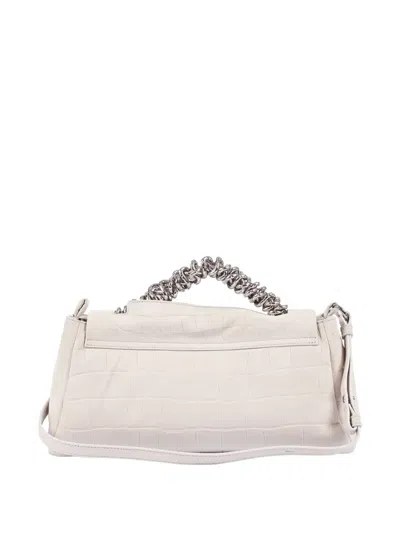 Orciani Twisted-handle Grained-leather Shoulder Bag In Neutral
