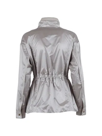 Moorer Eolia Hc Shiny Drawstring Jacket In Gray