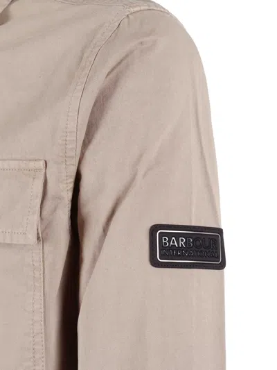 Barbour Buttoned Flap-pocket Overshirt In Neutral