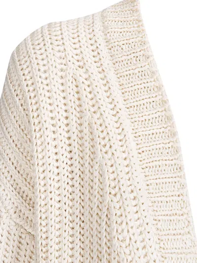 Ely Ely Daisy Buttoned Cardigan In Neutral