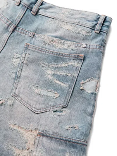 Givenchy Multicutted Shorts In Blue