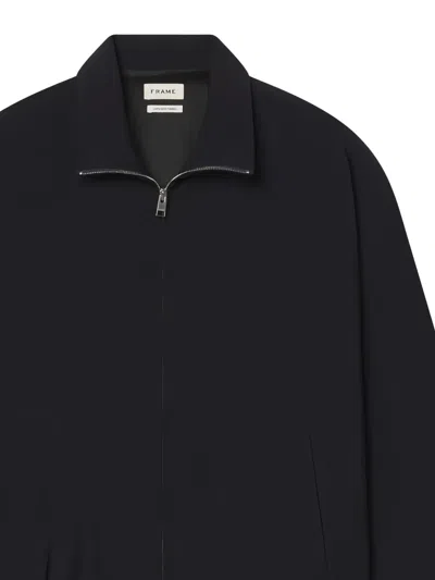 Frame Zip-up Wool Jacket In Black