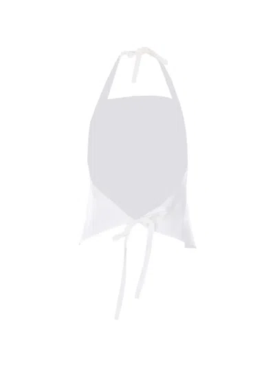 Ele Open-back Laces Top In White