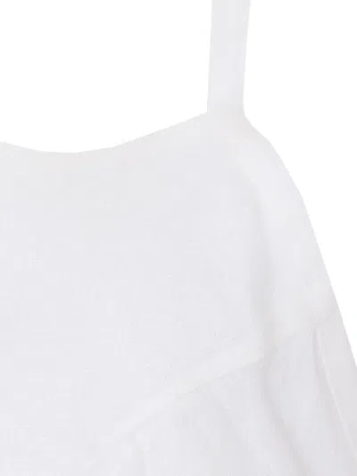 Ele Open-back Laces Top In White