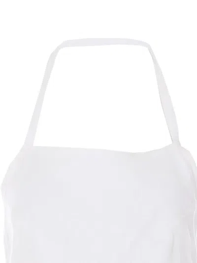 Ele Open-back Laces Top In White