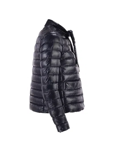 Herno Ultra Light Down Jacket With Bow Neckline In Black