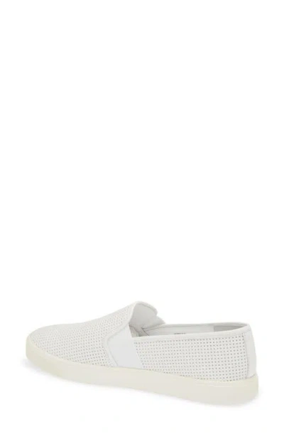 Vince Blair Croc-embossed Leather Slip-on Sneakers In White