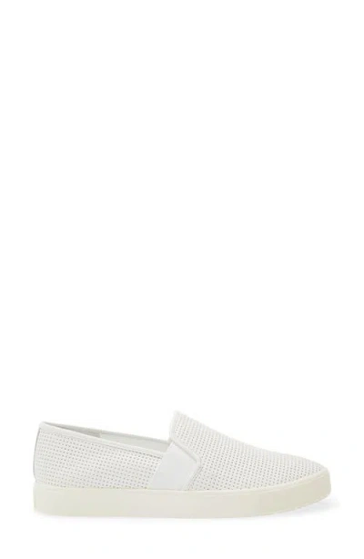 Vince Blair Croc-embossed Leather Slip-on Sneakers In White